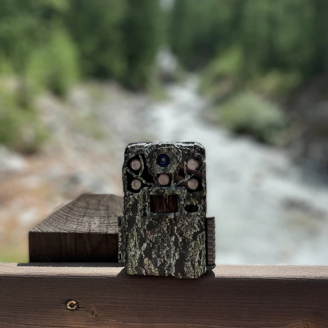 Browning Wildlife Trail Camera on a bridge over water