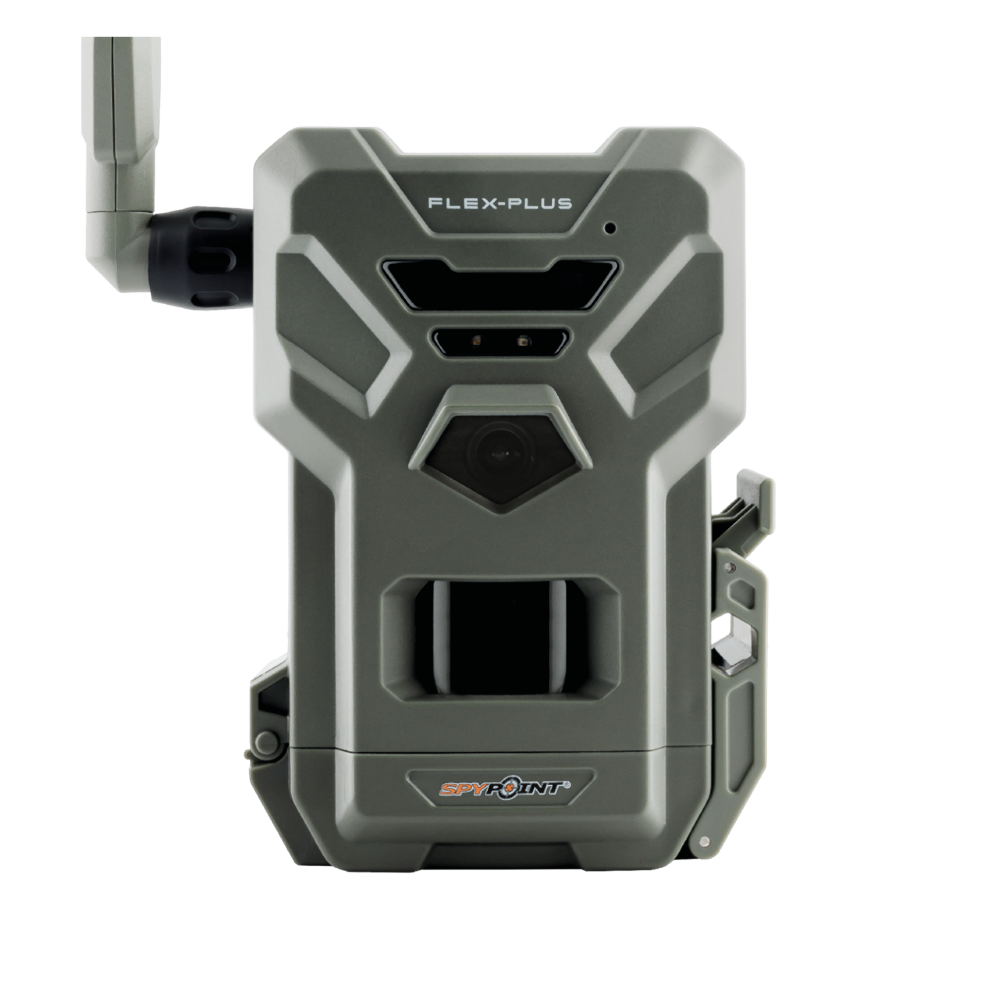 Cropped image of the front side of a SpyPoint Flex-PLUS wireless trail camera