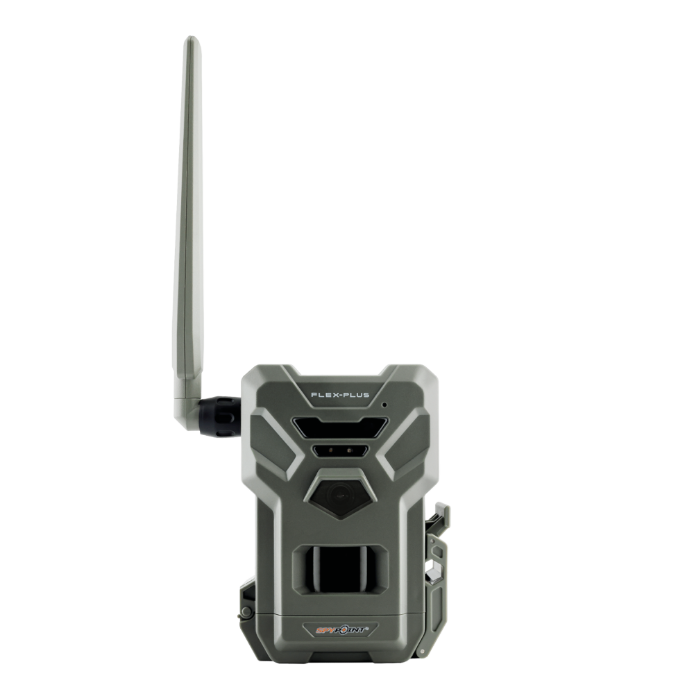 Full image of the front side of a SpyPoint Flex-PLUS wireless trail camera